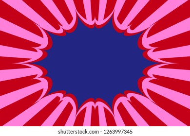 Party event material, for title space and message space with speed sense, American comic speech space