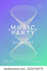 Party Event. Violet Music Set. Pink Dj Banner. Electro Invite. Soundwave Radio Illustration. Fest Trance Graphic. Night Club Magazine. Blue Party Event