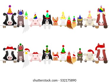 Party Farm Animals Border Set