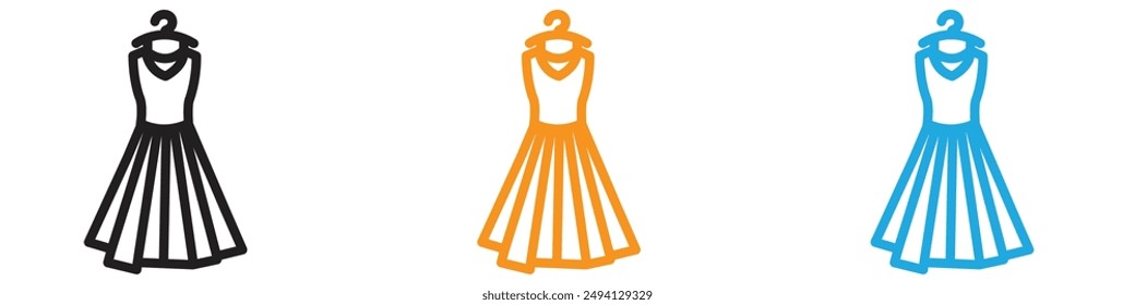 Party Fashion Dress icon vector logo set collection for web app ui