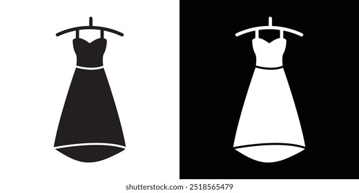 Party Fashion Dress icon Vector flat thin line illustration