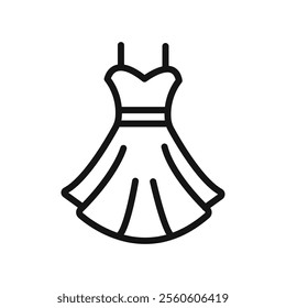 Party Fashion Dress icon vector line logo art