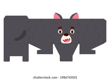 Party favor box tasmanian devil design for sweets, candies, presents, bakery. Package template, great design for any purposes, birthdays, baby showers, halloween, christmas. Vector stock illustration.