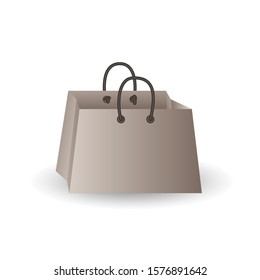 Party festive gift bag of white paper isolated on a white background