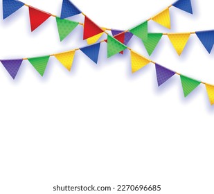 Party flag. Banner with garland of colour flags. Vector