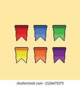 party flag with different color in pixel style