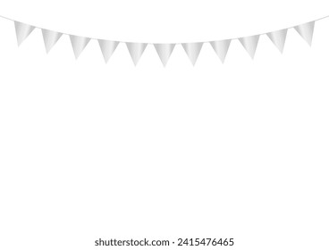 Party Flag or Festive Flag Garland. Party Background for Party, Birthday, Celebration or Anniversary. Vector Illustration on White Background. 