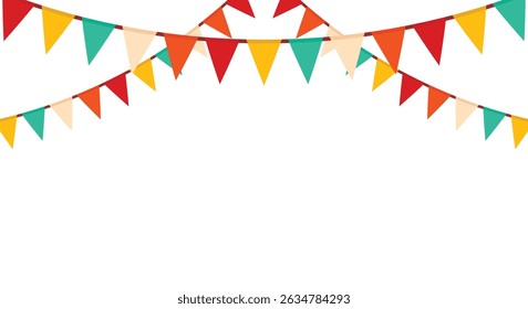 party flag garland for birthday vector design template