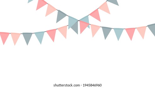 Party flag garland isolated on white background. Vector Illustration EPS10