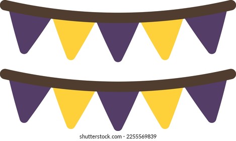 party flag illustration in minimal style isolated on background