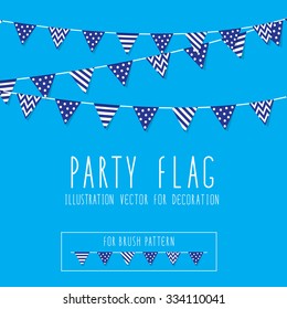 Party Flag Illustration Vector For  Decoration.