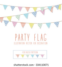 Party Flag Illustration Vector For  Decoration.