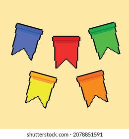 party flag in pixel art style