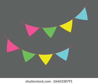 Drapeaux de fête. Bannières fanions décoratives. Drapeaux de bruant colorés. Utilisé pour la décoration d'anniversaire, la célébration ou un festif.