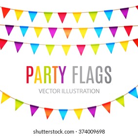 Party Flags Design. Holiday Template. Vector illustration