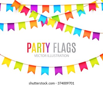 Party Flags Design. Holiday Template. Vector illustration