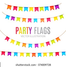 Party Flags Design. Holiday Template. Vector illustration
