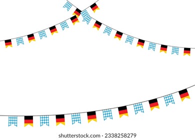 party flags flyer of Oktoberfest festival for template decoration and invitation covering on the white background.