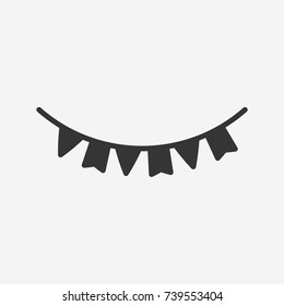 Party flags icon illustration isolated vector sign symbol