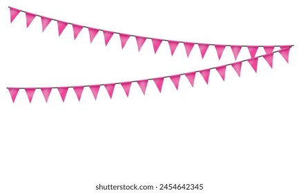 Party with flags illustration on white background.