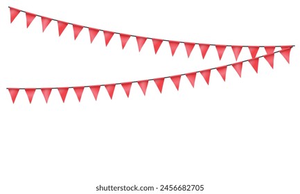 Party with flags illustration on white background.