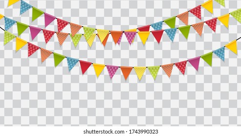Banderas de partido en la ilustración del vector de fondo transparente. EPS10