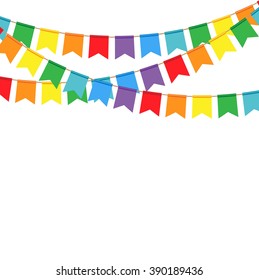 Party flags on a white background