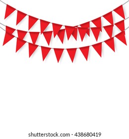 Party flags on white background. Vector