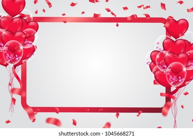 Party flags red celebration abstract background with confetti concept design . Celebration Vector illustration