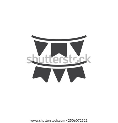 Party flags vector icon. filled flat sign for mobile concept and web design. Bunting flags glyph icon. Symbol, logo illustration. Vector graphics