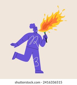 Party flame. Fire show. Colorful vector illustration
