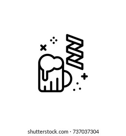 PArty flat icon. Single high quality outline symbol of graduation for web design or mobile app. Thin line signs of education for design logo, visit card, etc. Outline logo of school