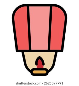 Party floating lantern icon. Outline party floating lantern vector icon color flat isolated