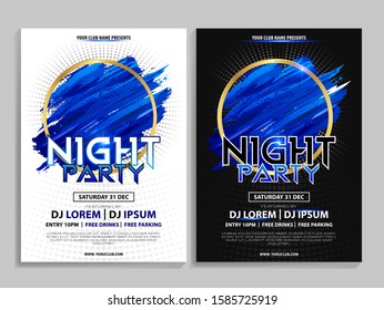 Party flyer or banner design in two color concept. EPS10 Design.