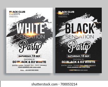 Party flyer or banner design in two color concept.