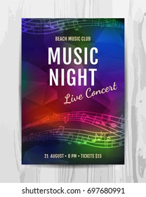 Party Flyer. Club Music Concert Poster. Vector Template.