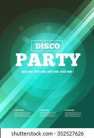 Party Flyer. Club music flyer. DJ lineup design. Vector template