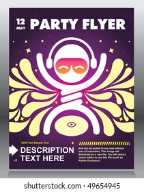 Party flyer design. Vector illustration.
