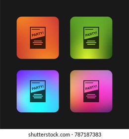 Party flyer four color gradient app icon design