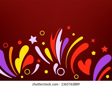 Party flyer frame template. Colorful abstract fireworks. Template for a text
