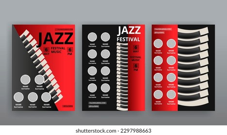 Party Flyer Music festival. Vector illustrations Cover, poster, design concept for Jazz or Electronic and Rock Music Fest. Musical melody, dance flow. Luxury background for song and  concert theme