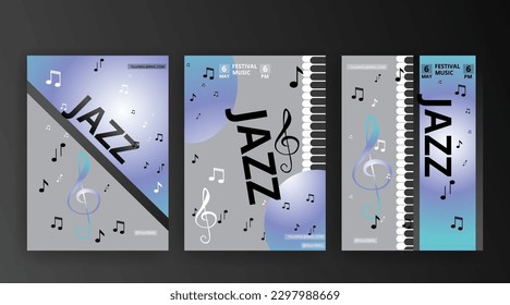 Party Flyer Music festival. Vector illustrations Cover, poster, design concept for Jazz or Electronic and Rock Music Fest. Musical melody, dance flow. Luxury background for song and  concert theme