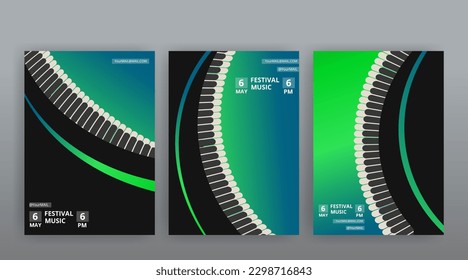 Party Flyer Music festival. Vector illustrations Cover, poster, design concept for Jazz or Electronic and Rock Music Fest. Musical melody, dance flow. Luxury background for song and  concert theme