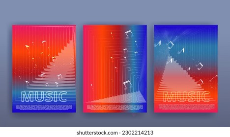 Party Flyer Music festival. Vector illustrations Cover, poster, design concept for Jazz or Electronic and Rock Music Fest. Musical melody, dance flow. Luxury background for song and  concert theme