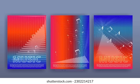 Party Flyer Music festival. Vector illustrations Cover, poster, design concept for Jazz or Electronic and Rock Music Fest. Musical melody, dance flow. Luxury background for song and  concert theme