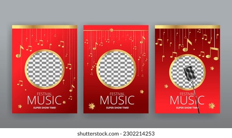 Party Flyer Music festival. Vector illustrations Cover, poster, design concept for Jazz or Electronic and Rock Music Fest. Musical melody, dance flow. Luxury background for song and  concert theme