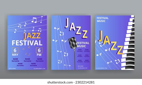 Party Flyer Music festival. Vector illustrations Cover, poster, design concept for Jazz or Electronic and Rock Music Fest. Musical melody, dance flow. Luxury background for song and  concert theme