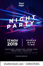 party flyer poster. Futuristic club flyer design template. DJ advertising, digital creative club entertainment. - Vector - Vector