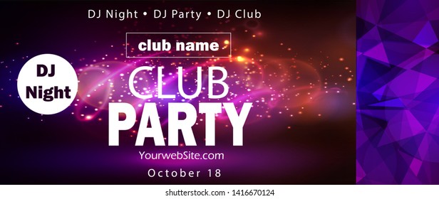 party flyer poster. Futuristic club flyer design template