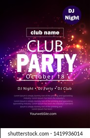 Party Flyer Poster. Futuristic Club Flyer Design Template